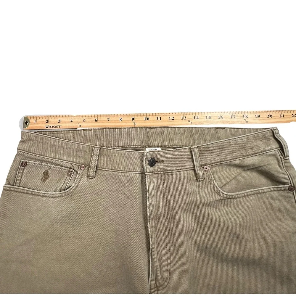 Polo Ralph Lauren Mens 40X30 Brown Straight Leg Cotton‎ Denim Jeans